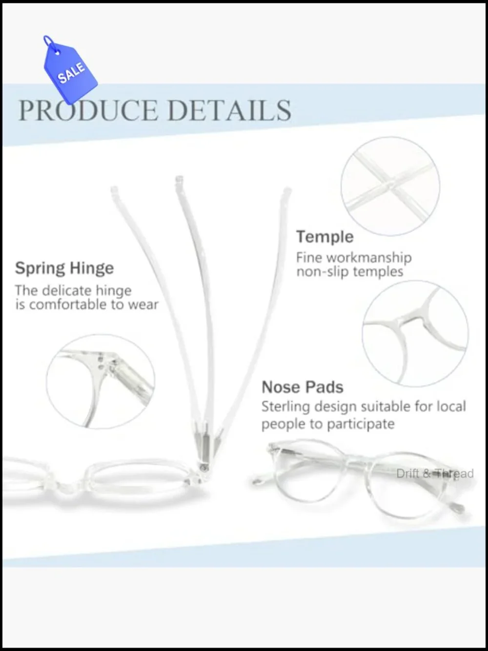 5 Pairs Spring Hinge Reading Glasses, Multicolor Readers for Men Women